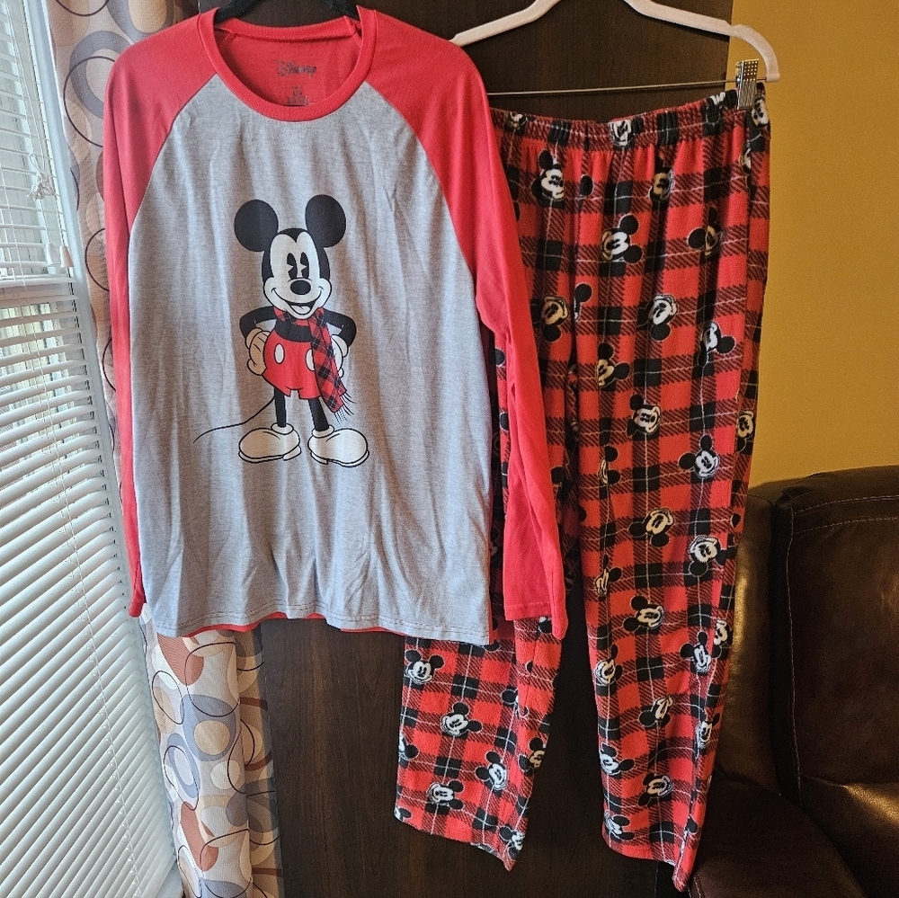 Mickey Mouse Red and Black Pajama Set - Picture 1 of 7